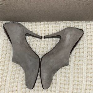 Womens J Crew Grey Suede High Heel Booties Size 6